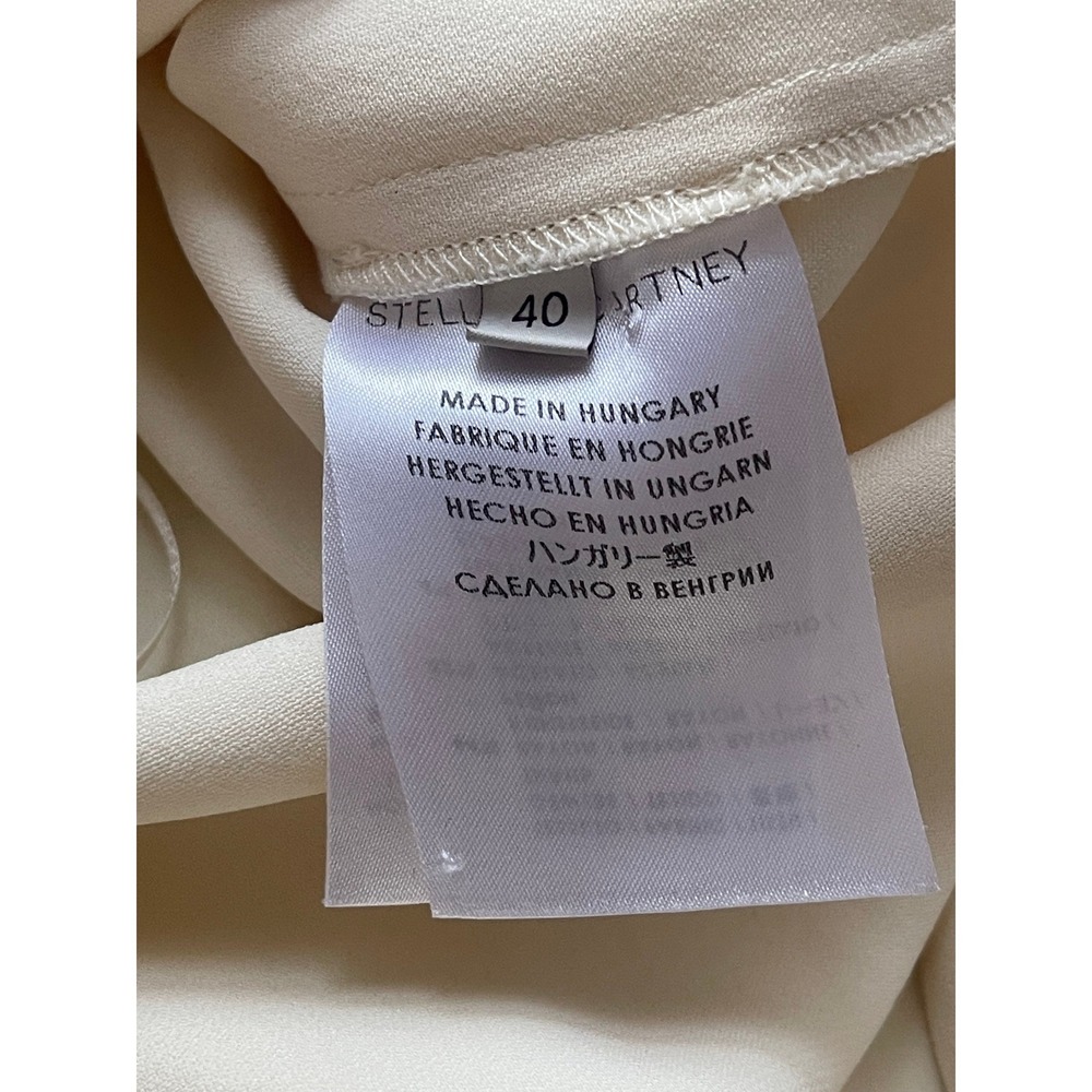 Stella McCartney Cream V-Neck Laser Cut Scalloped Hem Shift‎ Dress Size Small - Picture 6 of 9